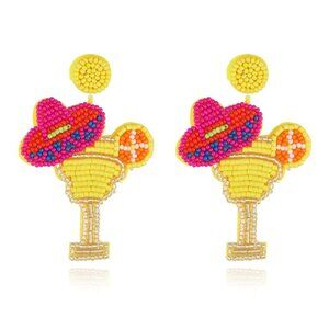 Colorful Beaded Cocktail Earrings